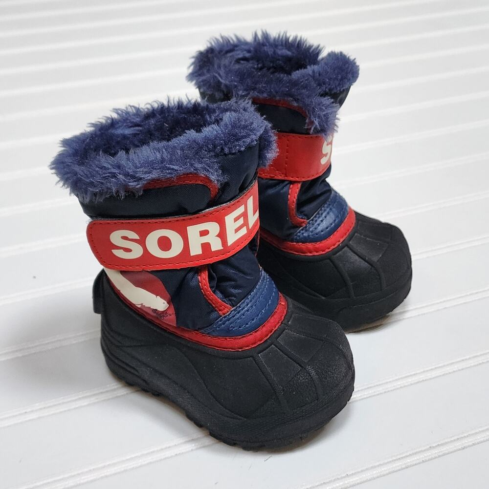 Sorel Snow Commander Toddler Winter Boots size 5 Toddler Blue & Red